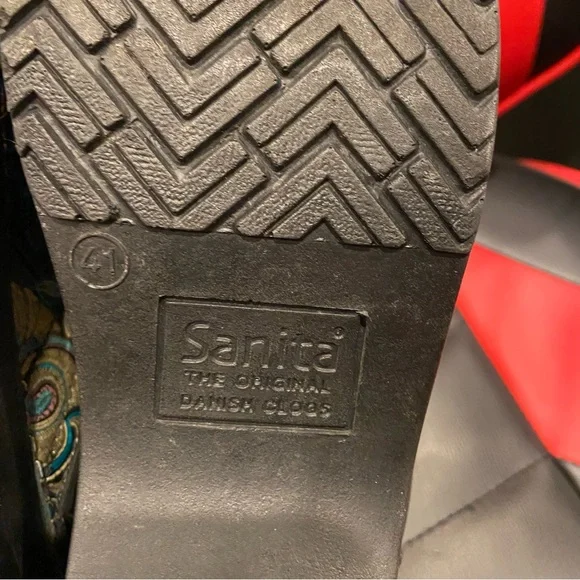 Sanita Clogs Blue & Yellow Paisley Women’s size 41 /10 round toe slip on comfort - Picture 5 of 9